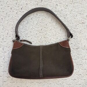 Dooney & Burke Wayferer Small Bag Purse Womens Brown Suede Leather Shoulder Mini